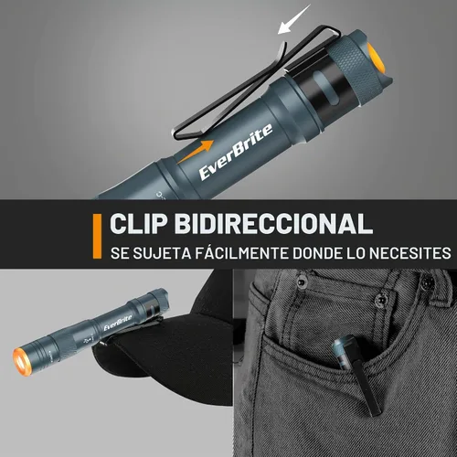 Vista 6 de EverBrite Paquete de 2 mini bolígrafos ligeros, linterna recargable para Azul profundo - 2