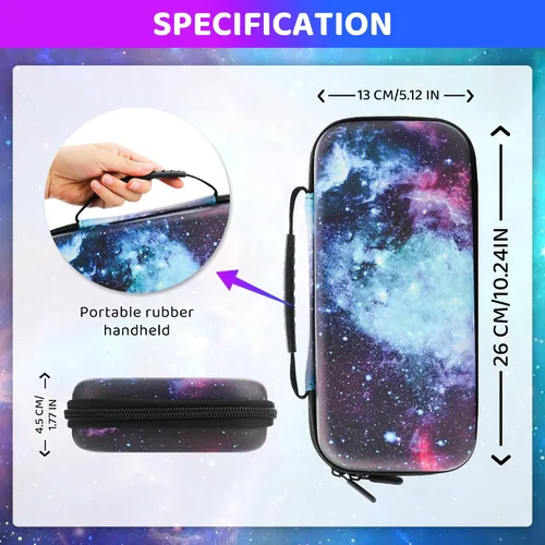 Vista 3 de Purple Carrying Case for Nintendo Switch & Accessories, Galaxy Bundle Set with Portable Switch Travel Storage, Soft TPU Protective Skin Cover