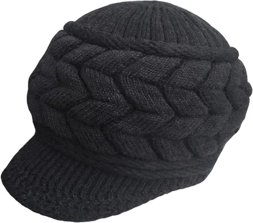 Vista 3 de Loritta Gorro de invierno para mujer, gorro de lana con visera