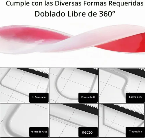 Vista 4 de Presa de Agua para Umbral de Ducha, Barrera Impermeable de Silicona Autoadhesiva para Baño y Cocina, Tope de Agua de Ducha, Protector para Blanco