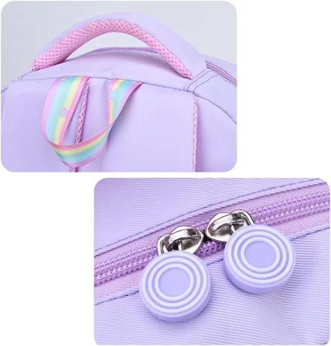 Vista 5 de Mochila de unicornio linda mochila para laptop, bolsas de viaje ligeras y duraderas, Azul Patchwork, S