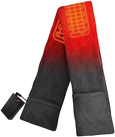 Vista 7 de ActionHeat Bufanda calentada con batería AA para calefacción de cuello, envoltura de forro polar de poliéster con bolsillos