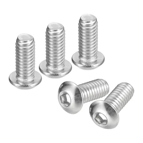 Vista 26 de uxcell Tornillos de cabeza de botón de 1/4-20x1, 25 piezas de tornillos hexagonales de acero inoxidable 304, tornillos de rosca completa