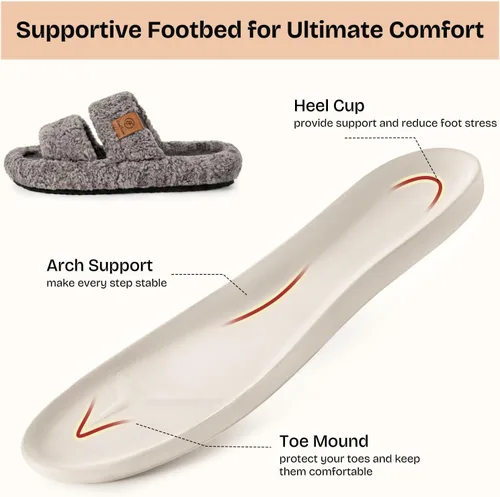 Vista 3 de EverFoams - Pantuflas de punta abierta para mujer, suaves y cómodas, de espuma viscoelástica, para interiores