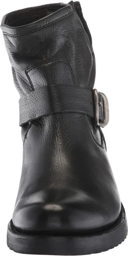 Vista 2 de Frye Veronica Botines para mujer hechos de cuero cepillado de grano completo con herrajes de metal antiguo e impermeables construcción de ribete