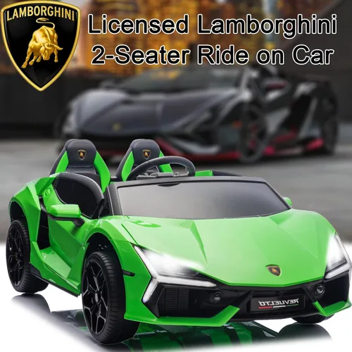 Vista 3 de FINITO Lamborghini - Automóvil eléctrico XXL con licencia de 24 V y 4 WD para niños con control remoto, puertas hidráulicas, luces LED y música