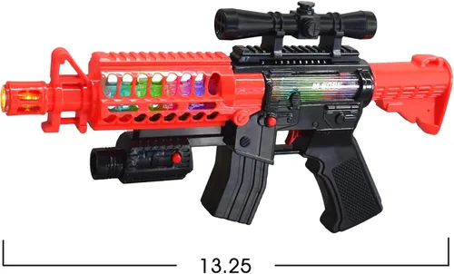 Vista 3 de ArtCreativity Rifle de juguete vibratorio para niños, pistola falsa iluminada de 13.25 pulgadas con sonidos, vibración inmersiva