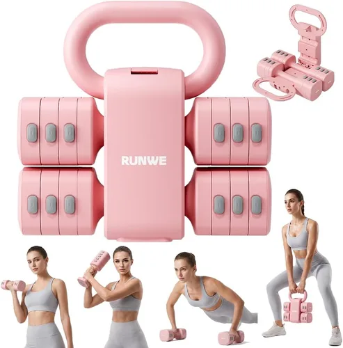 Vista 12 de Adjustable Kettlebell Dumbbell Set, 2-in-1 Dumbbells & Kettlebell, Hand Weights Free Weights for Women Beginners with Fast Adjustment,Weights Set