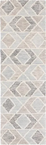 Vista 3 de SAFAVIEH Precious Collection - Alfombra de pasillo, 2 pies 6 pulgadas x 8 pies, azul y beige, hecha a mano, lana geométrica bohemia, ideal