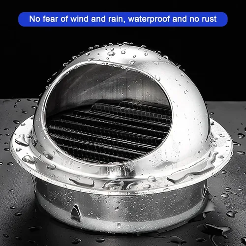 Vista 6 de Stainless Steel Chimney Cowl Cap,Round Wall Vent Outlet Cover,Range Hood Exhaust Pipe Air Outlet,Exterior Wall Windshield Rainproof Ventilating