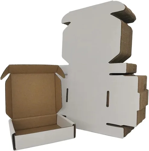 Vista 20 de Paquete de 25 cajas de envío pequeñas de 4 x 4 x 1 pulgadas, sobres de cartón corrugado negro para negocios de embalaje por correo (BK441-25)