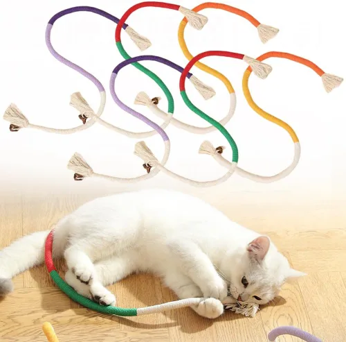 Vista 10 de Cuerda de juguete masticable para gatos, cuerda de masticar natural mejorada 2026, juguete interactivo de hierba gatera para gatitos, cuidado