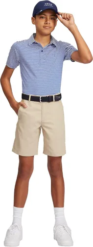 Vista 6 de IZOD Performance Golf Grid - Polo de manga corta con cuello elástico para niños