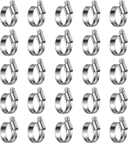 Vista 19 de Abrazaderas de manguera de engranaje helicoidal de acero inoxidable antideslizantes 3/8 a 5/8 "(0.394-0.630 in) SAE Size 4, 5/16"Hex Head, Soft