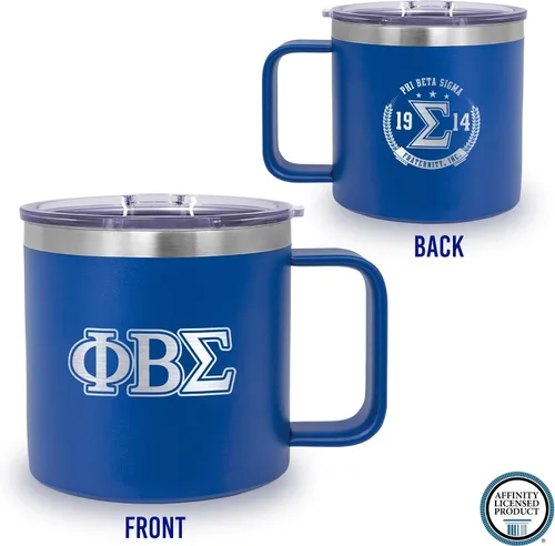 Vista 2 de BBGreek Phi Beta Sigma Fraternity Paraphernalia – Vendedor Oficial – Taza de café aislada de 14 oz – Letras griegas – Escudo