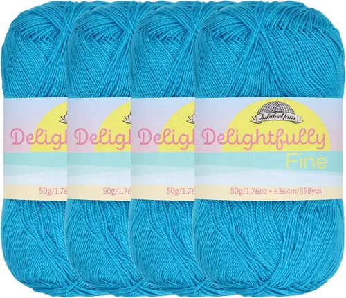 Vista 64 de JubileeYarn - Ovillo de hilo deliciosamente fino, 1.76 oz/madeja de rayón de bambú, color rosa polvo, 4 madejas