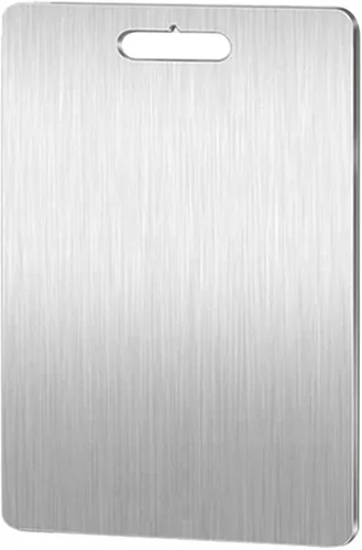 Vista 10 de Stainless Steel Cutting Board with Juice Groove and Handle Hole, Non-Warping Robust Sided Cutting Board for Meat and Vegetables (25 * 36)