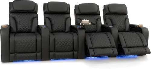 Vista 65 de Seatcraft Luminis 365 - Asiento de cine en casa (fila de 2 biplazas), color carmesí