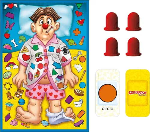 Vista 3 de Hasbro Gaming Juego de mesa Operation Junior Juego de operación para niños pequeños Edades de 3 años en adelante 2 a 4 jugadores