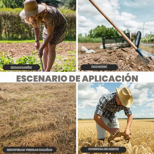 Vista 5 de Happyyami - Azada de jardín de acero reemplazable, para desmalezar, excavar, aflojar y cortar césped, accesorio agrícola de 9.25 x 5.90 x 5.11