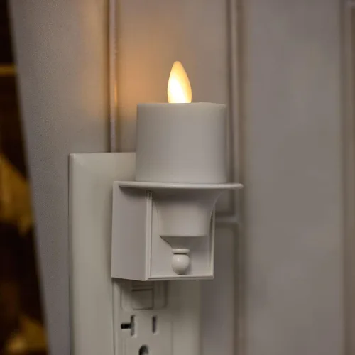 Vista 9 de Luminara Luz nocturna sin llama con sensor automático oscuro de luz del atardecer al amanecer, enchufe de pared blanco luz LED nocturna
