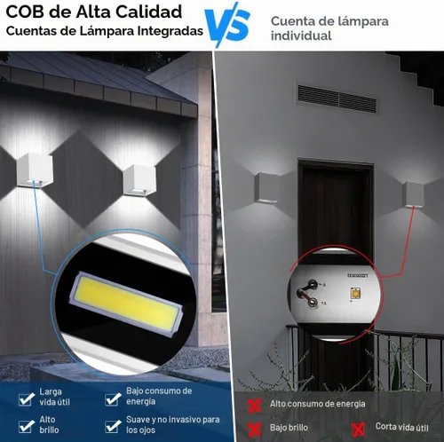 Vista 5 de ledmo Lámparas de pared LED para exterior con luz hacia arriba y hacia abajo Ajustable Aluminio IP65 20W Alta potencia 6000K 1800LM Moderna lámpara