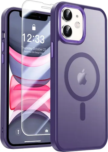 Vista 39 de SEXYMOM Funda magnética para iPhone 11 con protector de pantalla, compatible con carga inalámbrica, prueba de caídas de grado militar de 21 pies, a