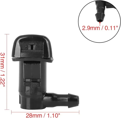 Vista 2 de X AUTOHAUX 2 piezas 85381-04030 - Rociador de boquilla para limpiaparabrisas de un solo orificio de repuesto para Toyota Tacoma 1995-1997 2000-2004