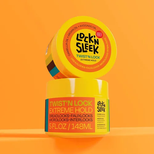 Vista 4 de LOCK'N SLEEK Gel para trenzar, trenza de sujeción extrema, loc, y torsión, sin escamas, domina el encrespamiento y el borde de contol