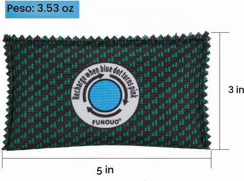Vista 2 de Paquete de 5 desecantes recargables de 3.53 oz, absorbentes de humedad para almacenamiento, bolsa absorbente de humedad, bolsa deshumidificadora