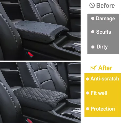 Vista 2 de Funda para Consola Central PIMCAR para Honda Pilot 2023-2025 2026, Funda para Reposabrazos Personalizada de Cuero para Interior de Honda