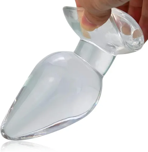 Vista 4 de Enorme tapón anal - Juguete anal estimulante de la próstata con fuerte ventosa para principiantes, hombres y mujeres, pareja (S) transparente