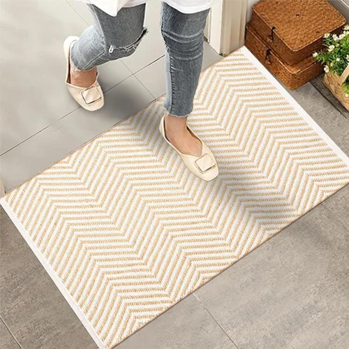 Vista 14 de Light & Pro Alfombra de yute, 2 x 3, natural, hecha a mano, trenzada, reversible, alfombra rústica
