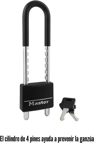 Vista 4 de Master Lock - 527D candado cubierto, grillete de 2 pulgadas y 6 pulgadas, negro, 527D