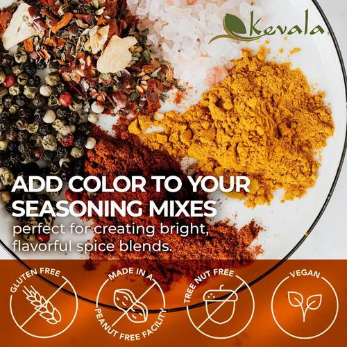 Vista 6 de Kevala Polvo de raíz de cúrcuma orgánica, 1 libra, 16 onzas, especias de cocina sin gluten con curcumina, fuente de curcumina vegana para cocinar