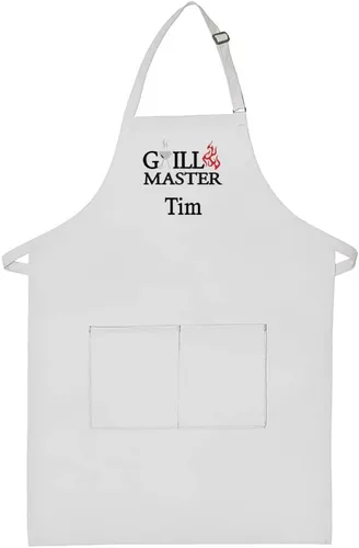 Vista 14 de Delantal bordado personalizado para adultos, hecho en los Estados Unidos, para hombres, mujeres, día del padre, cocina, barbacoa, parrilla, regalo