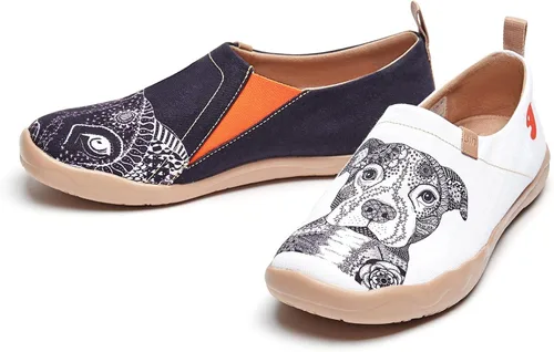 Vista 5 de UIN Zapatos de viaje para hombre, de lona, informales, ligeros, cómodos, pintados, a la moda, Pitbull