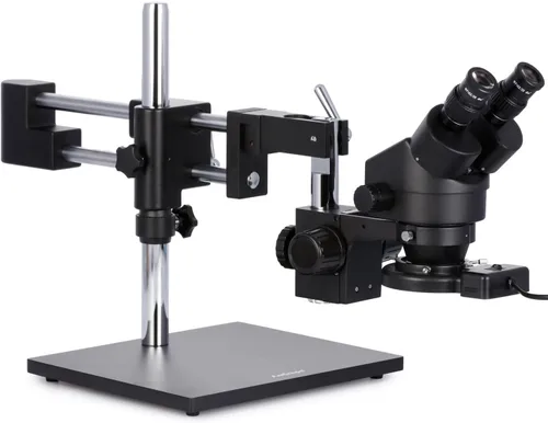 Vista 6 de AmScope SM-4BZ-FRL-B Microscopio de zoom estéreo binocular profesional, ocular WH10x, aumento de 3.5X-90X, objetivo de zoom 0.7X-4.5X, luz de anillo