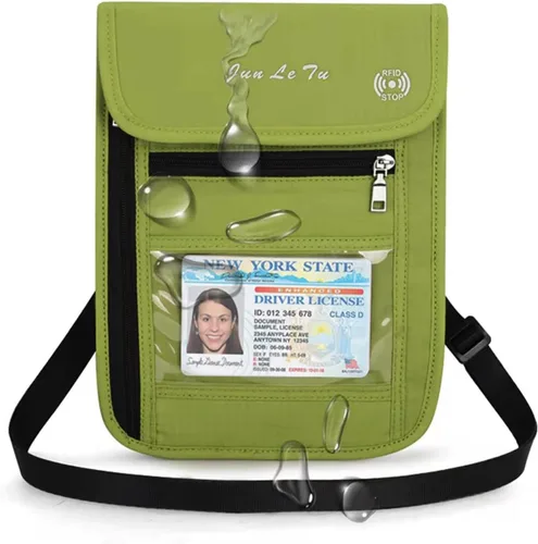 Vista 15 de Soporte para pasaporte para viajes, cartera de pasaporte RFID con diseño de ventana visual, organizador de documentos multifuncional, bolsa de viaje