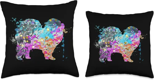 Vista 3 de Colorful Chow Chow Lover Dog Chow Chows Throw Pillow