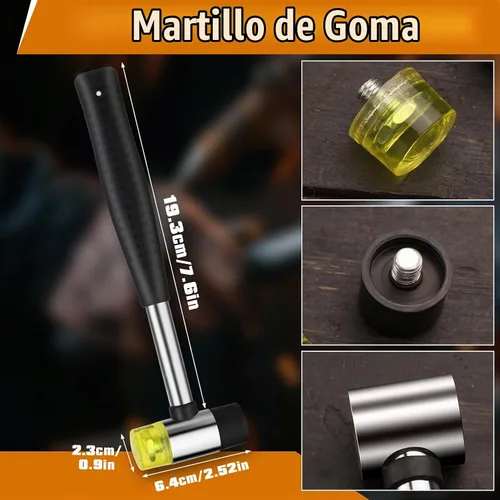 Vista 4 de Zlulary - Martillo de mazo de goma (3 unidades)