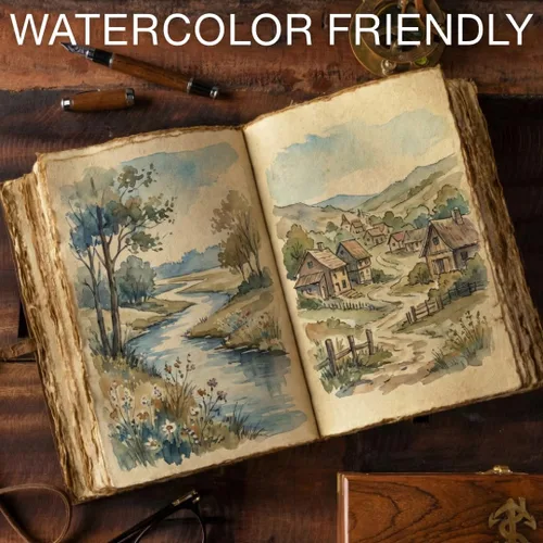 Vista 5 de NomadCraftsCo. Diario de cuero vintage con diseño de árbol de la vida, encuadernado en cuero, papel antiguo, hermoso cuaderno de bocetos de cuero