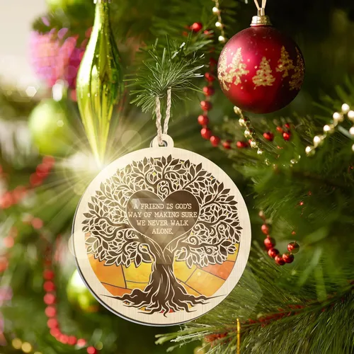 Vista 8 de TEEZWONDER Regalos de Navidad de Amistad para Mujeres y Hombres - Adornos de Sol de Navidad 2025 - Regalos de Vida Natural para Amigas, Adorno