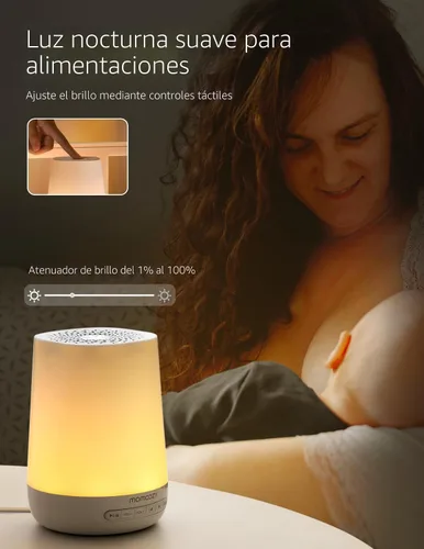Vista 4 de Momcozy - Máquina de sonido para bebés, máquina de ruido blanco para dormir con luz nocturna, entrenador de sueño para niños pequeños con 34 sonidos