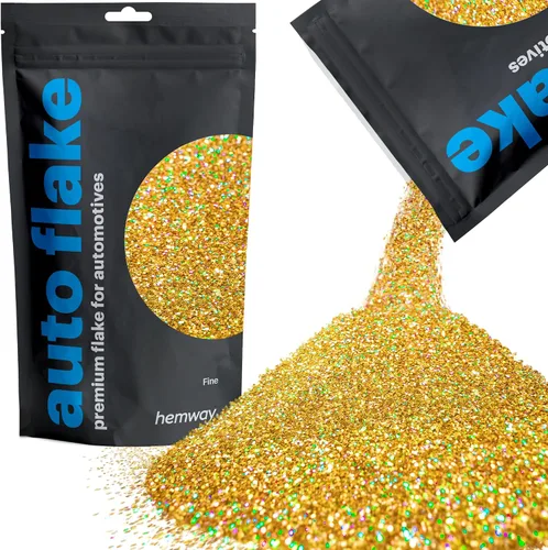 Vista 10 de Purpurina Hemway Auto Flake Fine, 1/64", 0.02", 375 micras, aditivo de metal en escamas para pintura, 3.53 oz para uso con pintura en aerosol