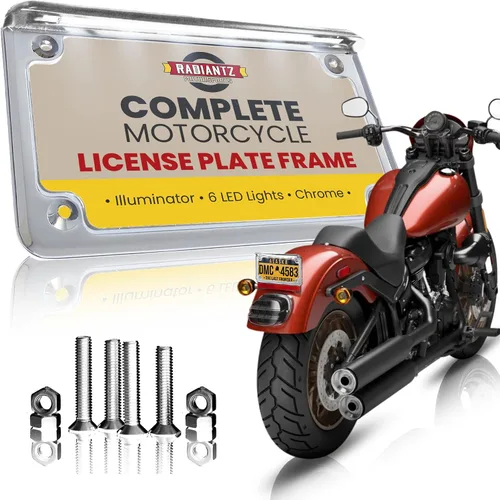 Vista 6 de Radiantz - Armazón de placa de motocicleta - 6 pulgadas Iluminador LED - Negro 8202-52