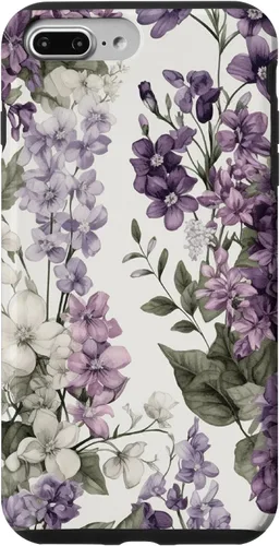Vista 12 de White Violet Purple Lavender Lilac Floral Funda de flores botánicas para iPhone 17