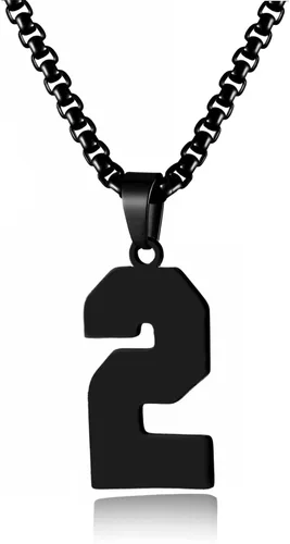 Vista 28 de Collar de Número Dorado para Hombre, Cadena de Acero Inoxidable con Colgante de Número para Atletas, Joyería Deportiva Personalizada para Niños