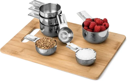 Vista 7 de Hudson Essentials Juego de tazas medidoras de acero inoxidable - Juego apilable con boquilla