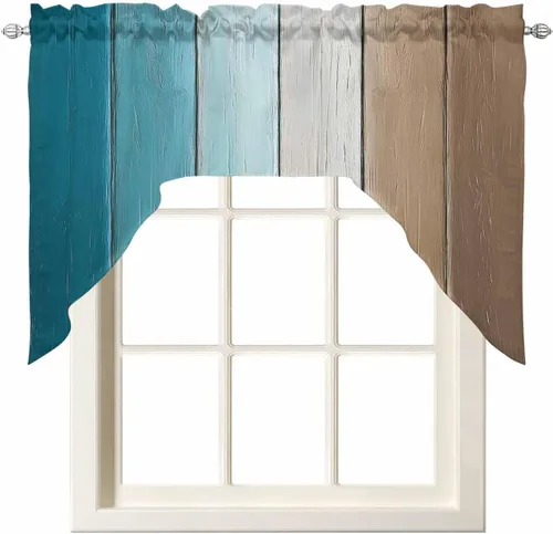 Vista 11 de Cortinas de cocina con cenefa de girasol y calabaza, cenefa con bolsillo para barra, paneles de cortina para dormitorio, sala de estar, baño